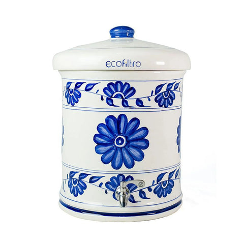 Painted Ceramic EcoFiltro - Blue Flower Design